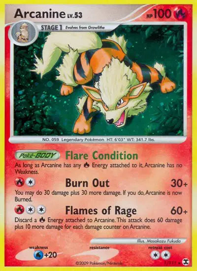 Arcanine Lv.53 1/111 - Rising Rivals - Holofoil