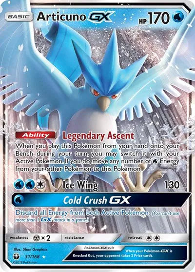 Articuno GX 31/168 - Celestial Storm - Holofoil