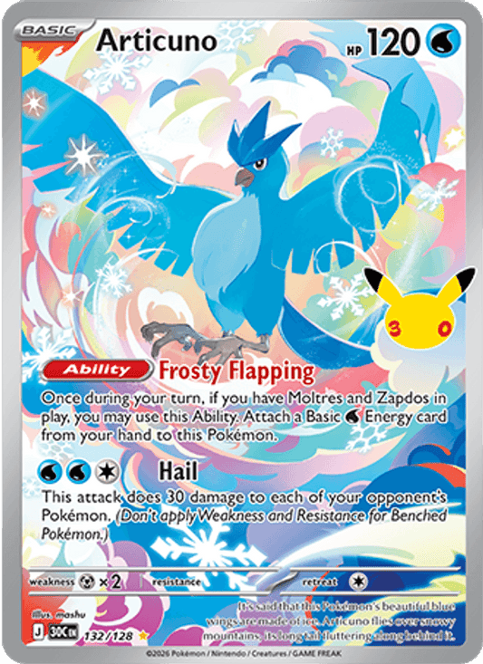 Articuno 132/128 - 30th Celebration - Holofoil