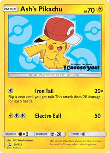 Ash's Pikachu SM113 - Sun & Moon Promo - Normal