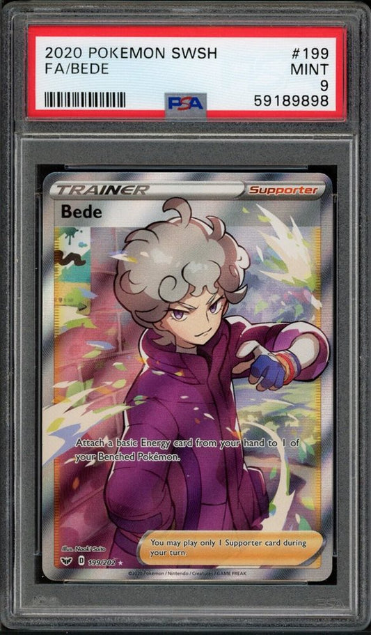 Bede (PSA 9) 199/202 - Sword & Shield - Holofoil
