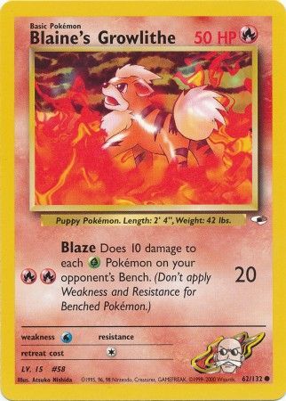Blaines Growlithe 62/132 – Gym Heroes (Unbegrenzt) – Normal