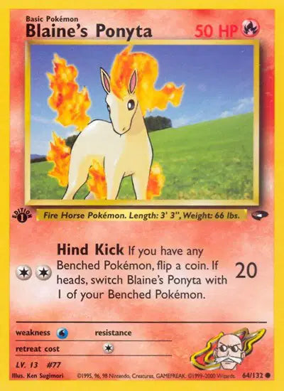 Blaine's Ponyta 64/132 - Gym Challenge (1st Edition) - Normal