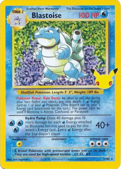 Blastoise 2/102 - Celebrations: Classic Collection - Holofoil