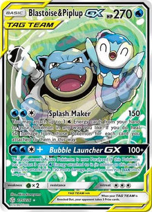 Blastoise & Piplup GX 215/236 - Cosmic Eclipse - Holofoil