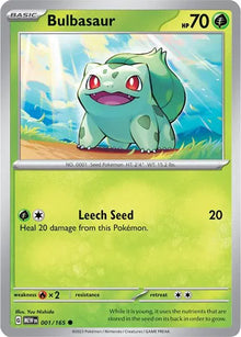 Bulbasaur 001/165 - Scharlachrot und Violett 151 - Holofolie umgekehrt