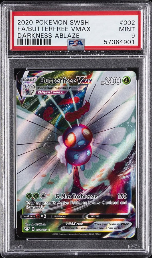 Butterfree VMAX (PSA 9) 002/189 – Darkness Ablaze – Holofoil