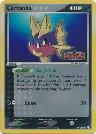 Carvanha 47/108 - EX Power Keepers - Reverse Holofoil