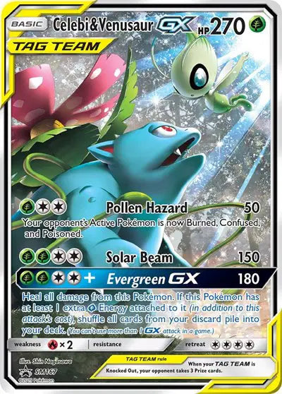 Celebi &amp; Venusaur GX 167 - Team Up - Holofoil