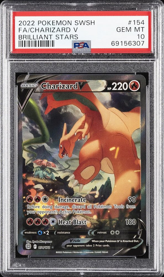 Charizard V (PSA 10) 154/172 - Brilliant Stars - Holofoil