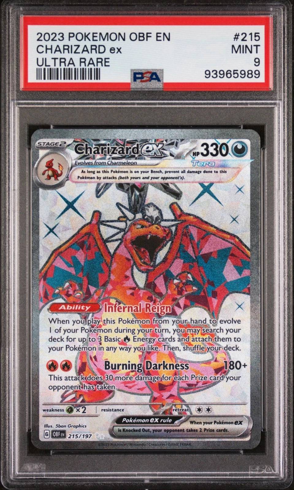 Charizard ex (PSA 9) 215/197 - Obsidian Flames - Holofoil
