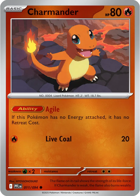 Charmander 011/094 - Phantasmal Flames - Reverse Holofoil