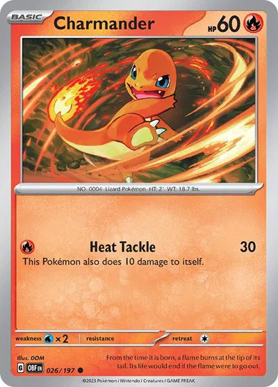 Charmander 026/197 - Obsidian Flames - Reverse Holofoil