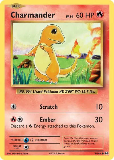 Charmander 9/108 - Evolutions - Normal