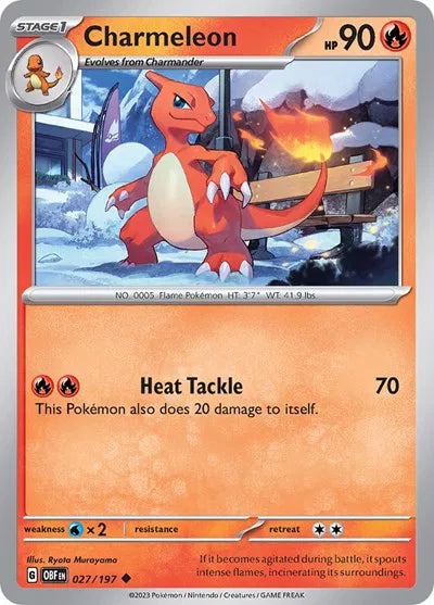 Charmeleon 027/197 - Obsidian Flames - Reverse Holofoil