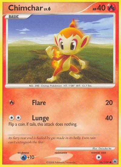 Chimchar Lv.6 56/100 - Majestic Dawn - Reverse Holofoil