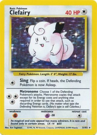Clefairy 5/102 - Base Set (Unlimited) - Holofoil