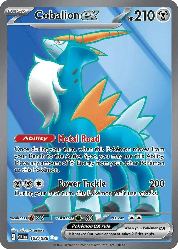 Cobalion ex 103/086 - Chaos Rising - Holofoil