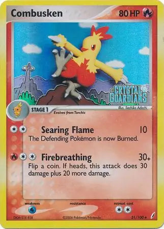 Combusken 31/100 - EX Crystal Guardians - Reverse Holofoil