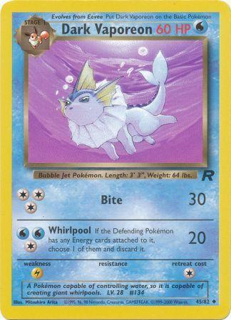Dark Vaporeon 45/82 - Team Rocket (Unlimited) - Normal