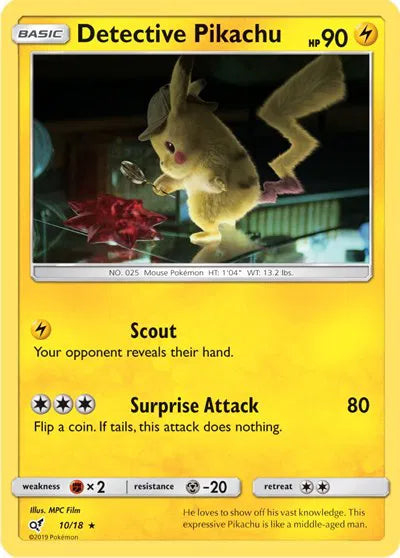 Detective Pikachu 10/18 - Detective Pikachu - Holofoil