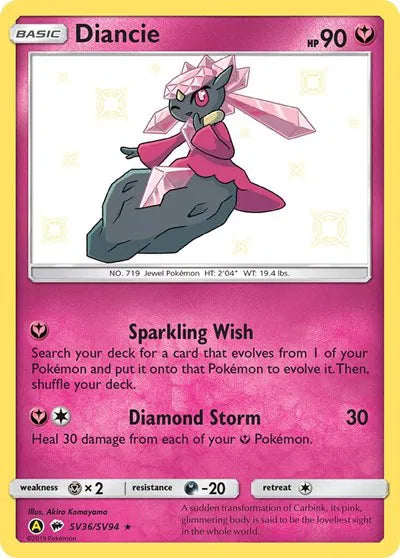 Diancie SV36/SV94 - Hidden Fates: Shiny Vault - Holofoil