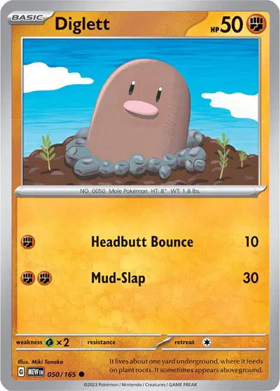 Diglett 050/165 - Scarlet & Violet 151 - Reverse Holofoil
