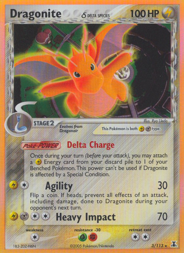 Dragonite 3/113 - EX Delta Species - Reverse Holofoil