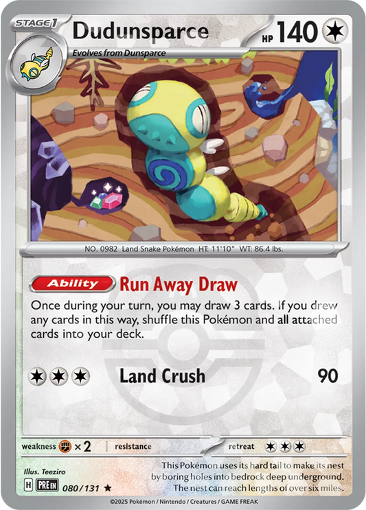 Dudunsparce 080/131 - Prismatic Evolutions - Master Ball Pattern
