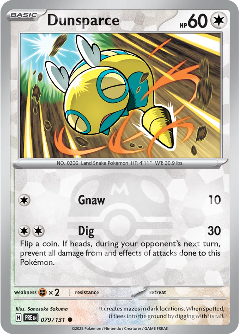Dunsparce 079/131 - Prismatic Evolutions - Master Ball Pattern