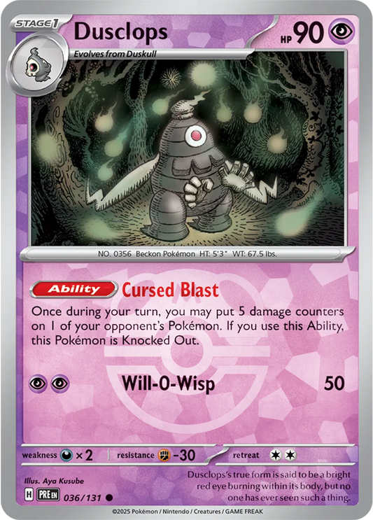 Dusclops 036/131 - Prismatic Evolutions - Master Ball Pattern