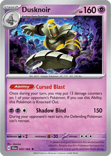 Dusknoir 020/064 - Shrouded Fable - Holofoil-Umkehrung