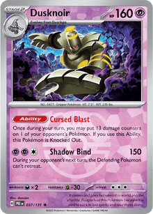 Dusknoir 037/131 - Prismatic Evolutions - Master Ball Pattern