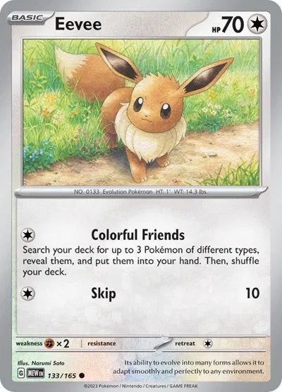 Eevee 133/165 - Scarlet & Violet 151 - Reverse Holofoil