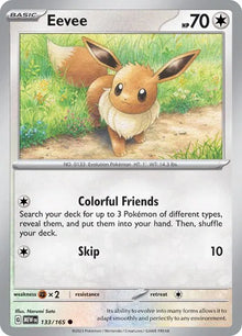 Eevee 133/165 - Scarlet & Violet 151 - Reverse Holofoil