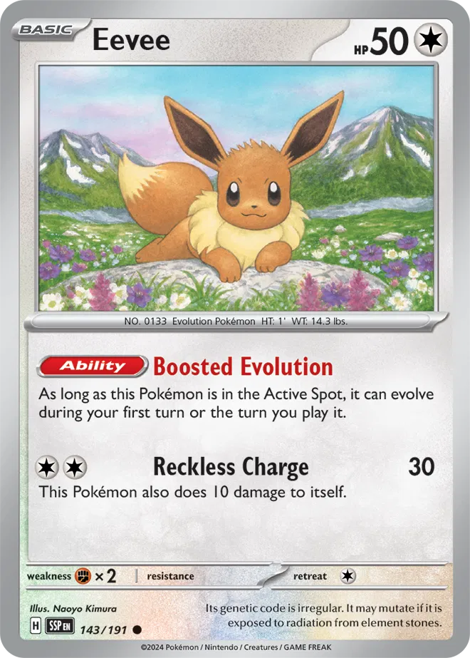 Eevee 143/191 - Surging Sparks - Reverse Holofoil