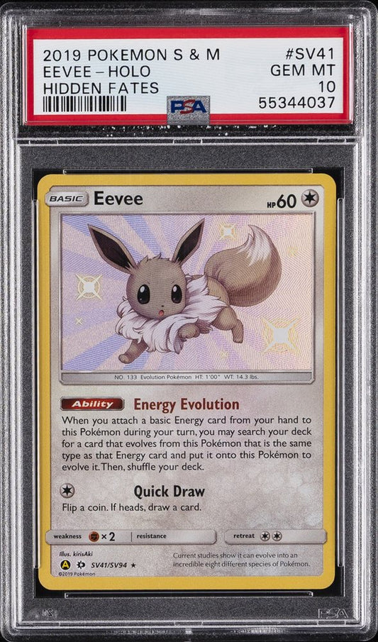 Eevee (PSA 10) SV41/SV94 - Hidden Fates - Holofoil