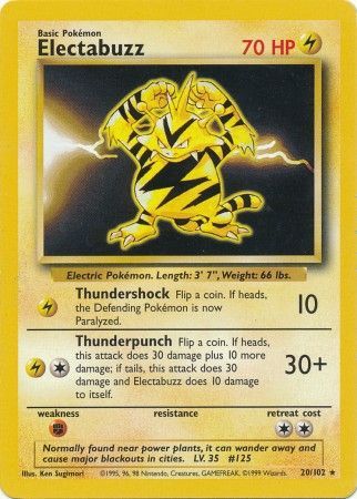 Electabuzz 20/102 - Base Set (Unlimited) - Normal