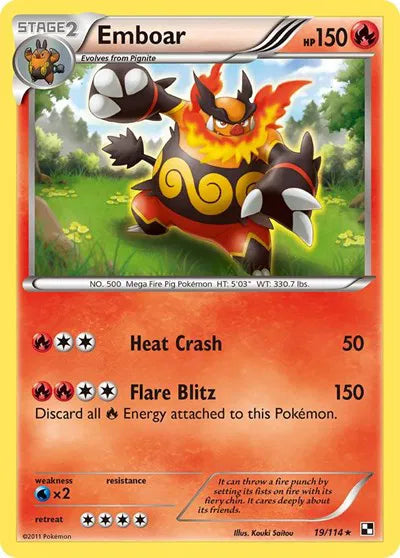 Emboar 19/114 - Black & White - Holofoil
