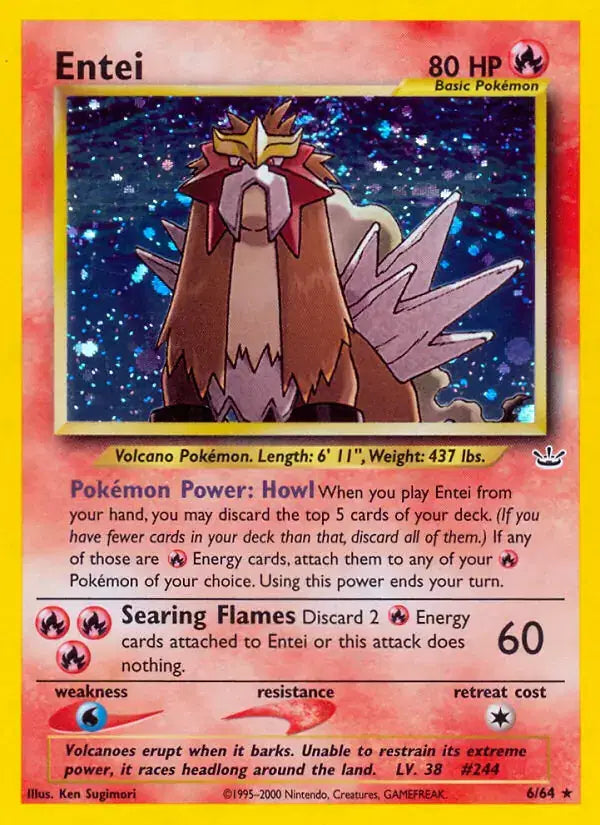Entei 6/64 - Neo Revelation (Unlimited) - Holofoil