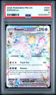 Espeon ex (PSA 9) 034/131 - Prismatic Evolutions - Holofoil