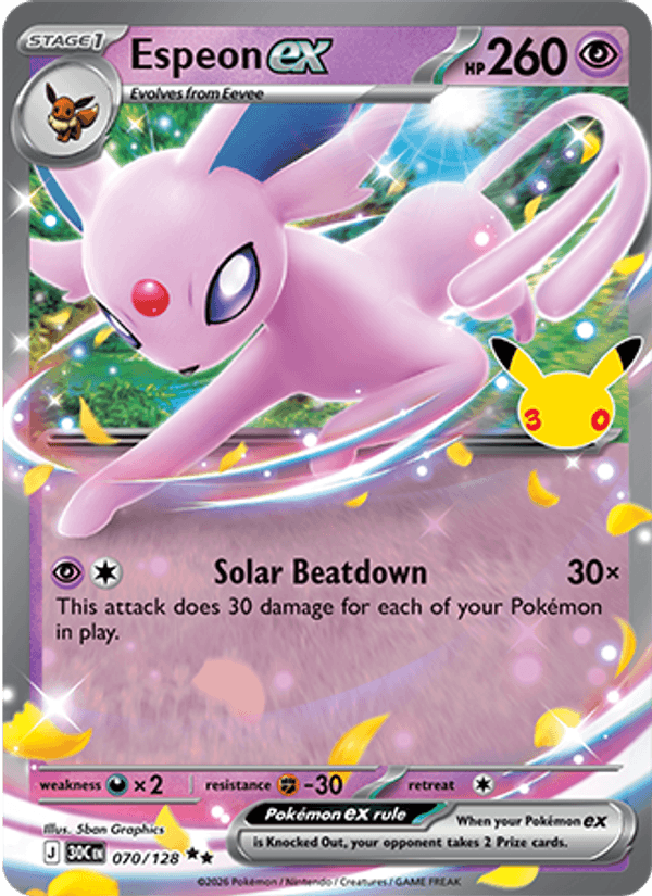Espeon ex 070/128 - 30th Celebration - Holofoil