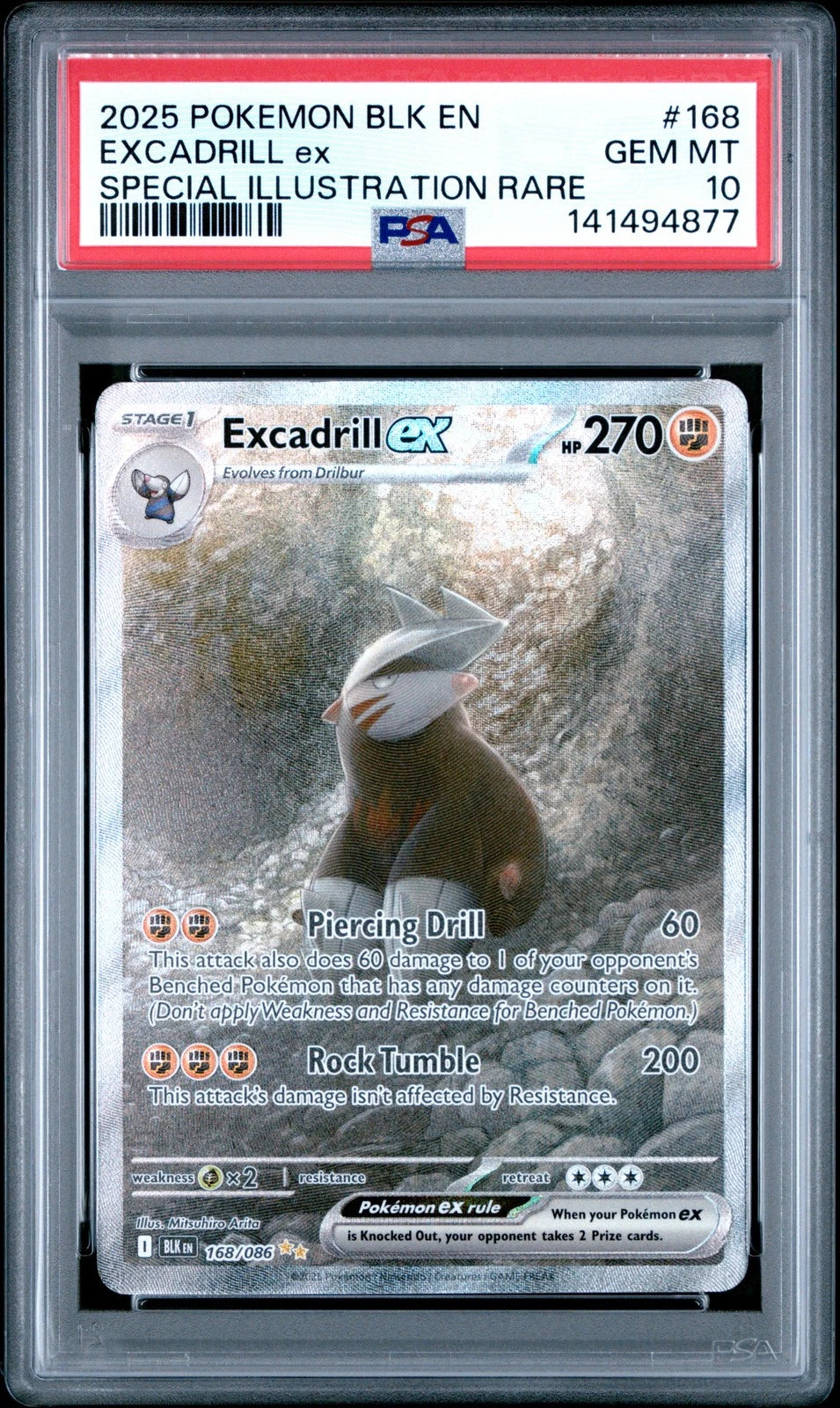 Excadrill ex (PSA 10) 168/086 - Black Bolt - Holofoil
