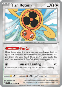 Fan Rotom 085/131 - Prismatic Evolutions - Master Ball Pattern