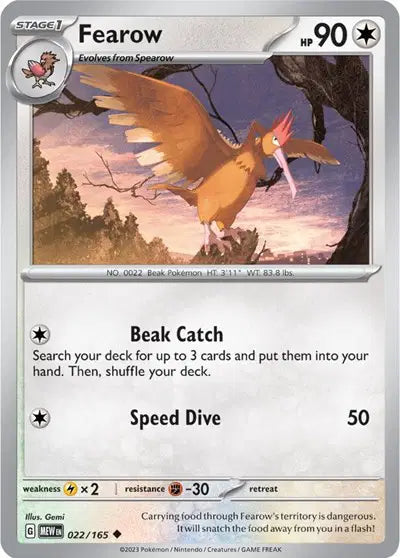 Fearow 022/165 - Scarlet & Violet 151 - Reverse Holofoil