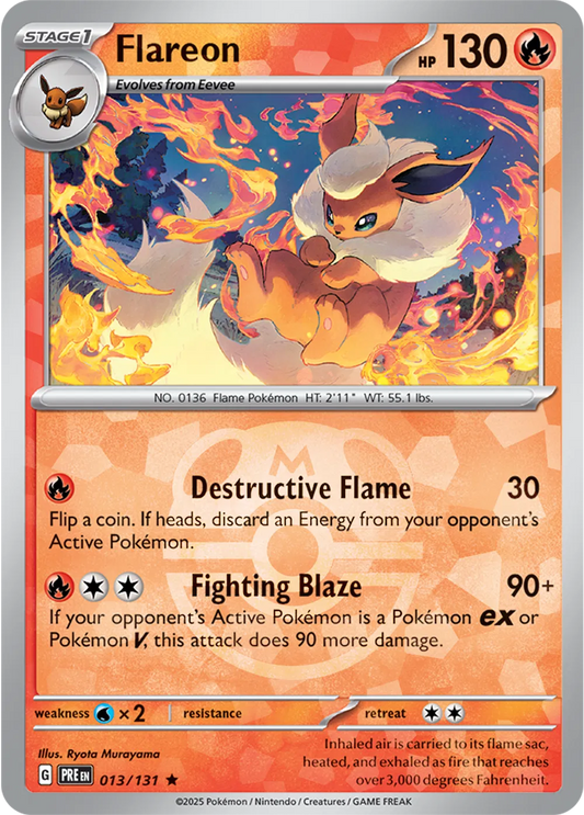 Flareon 013/131 - Prismatic Evolutions - Master Ball Pattern