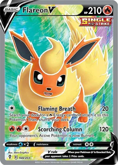 Flareon V 169/203 - Evolving Skies - Holofoil