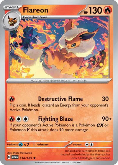 Flareon 136/165 - Scarlet Violet 151 - Holofoil