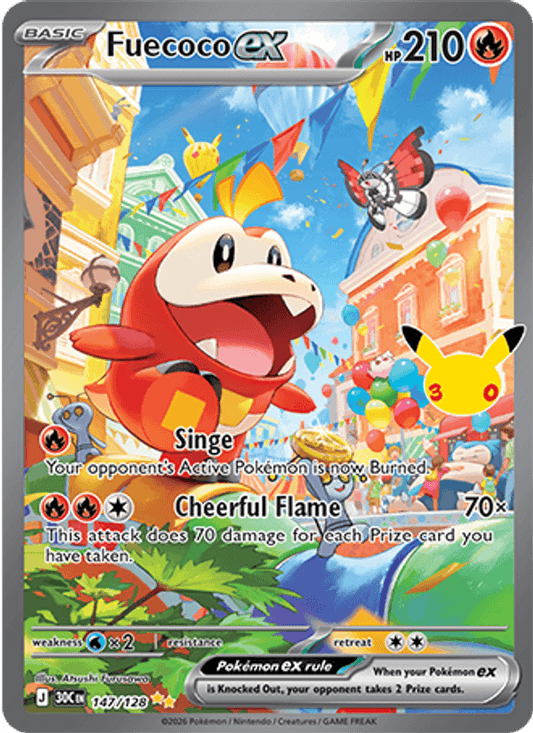 Fuecoco ex 147/128 - 30th Celebration - Holofoil