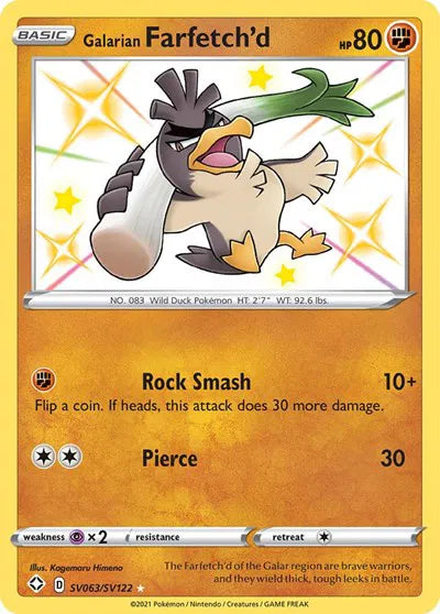 Galarian Farfetch'd SV063/SV122 - Shining Fates: Shiny Vault - Holofoil